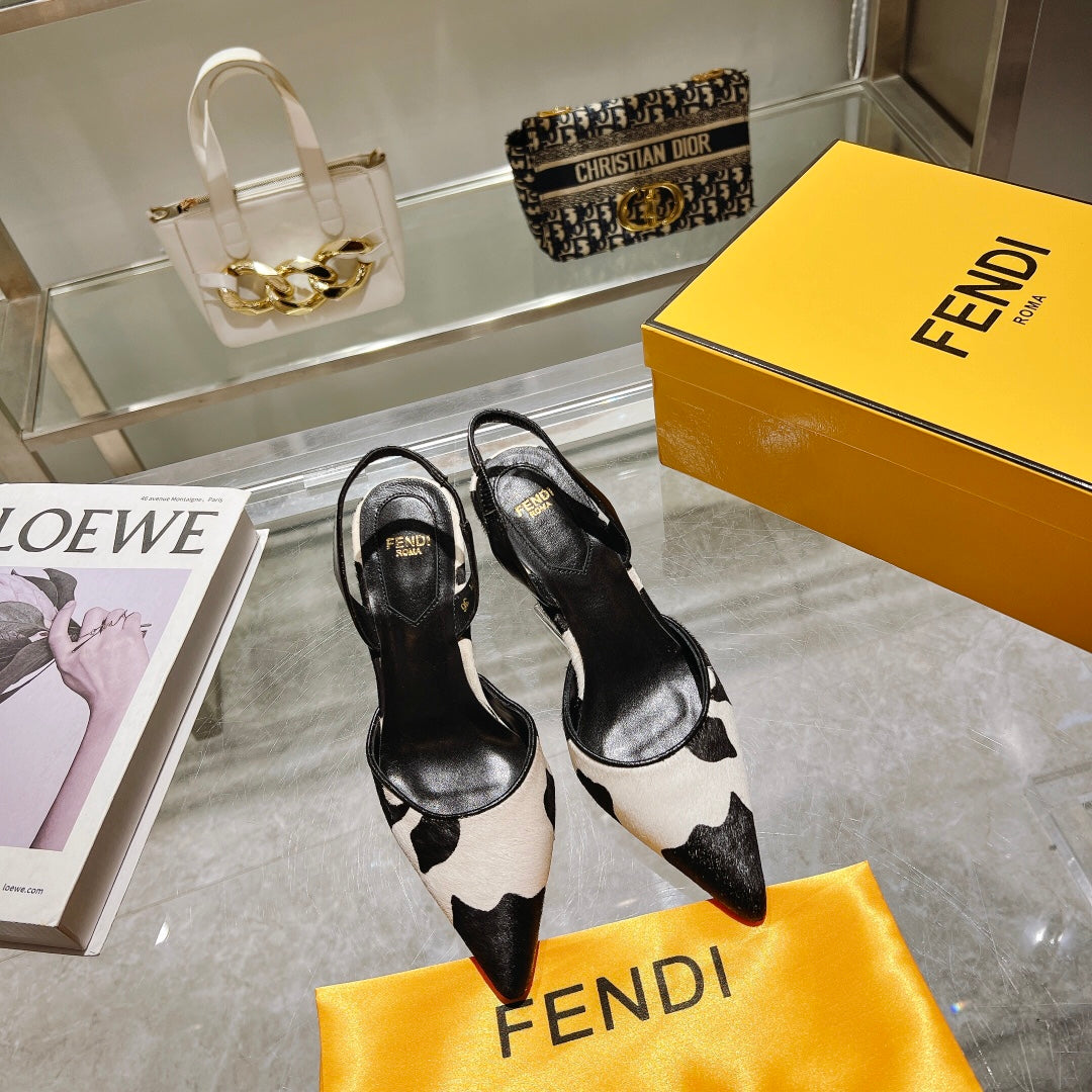 Fendi Women Slingback High Heeled Shoes