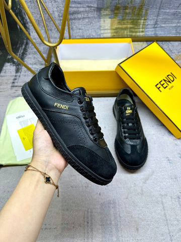 Fendi Lace-Up Leather Sneaker