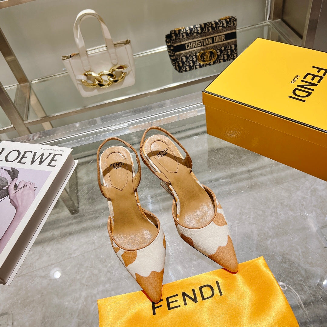 Fendi Women Slingback High Heeled Shoes