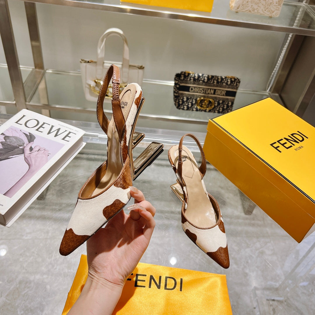 Fendi Women Slingback High Heeled Shoes