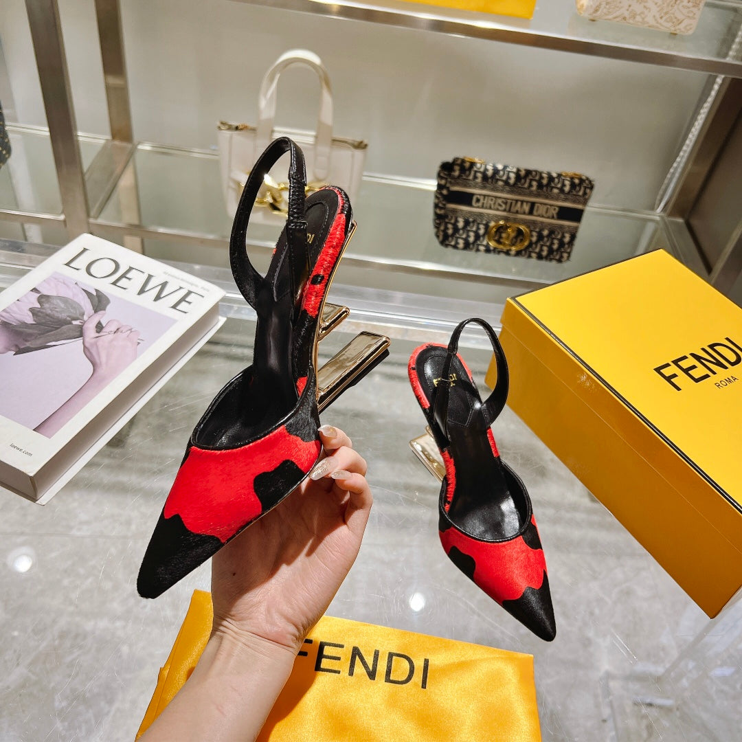 Fendi Women Slingback High Heeled Shoes