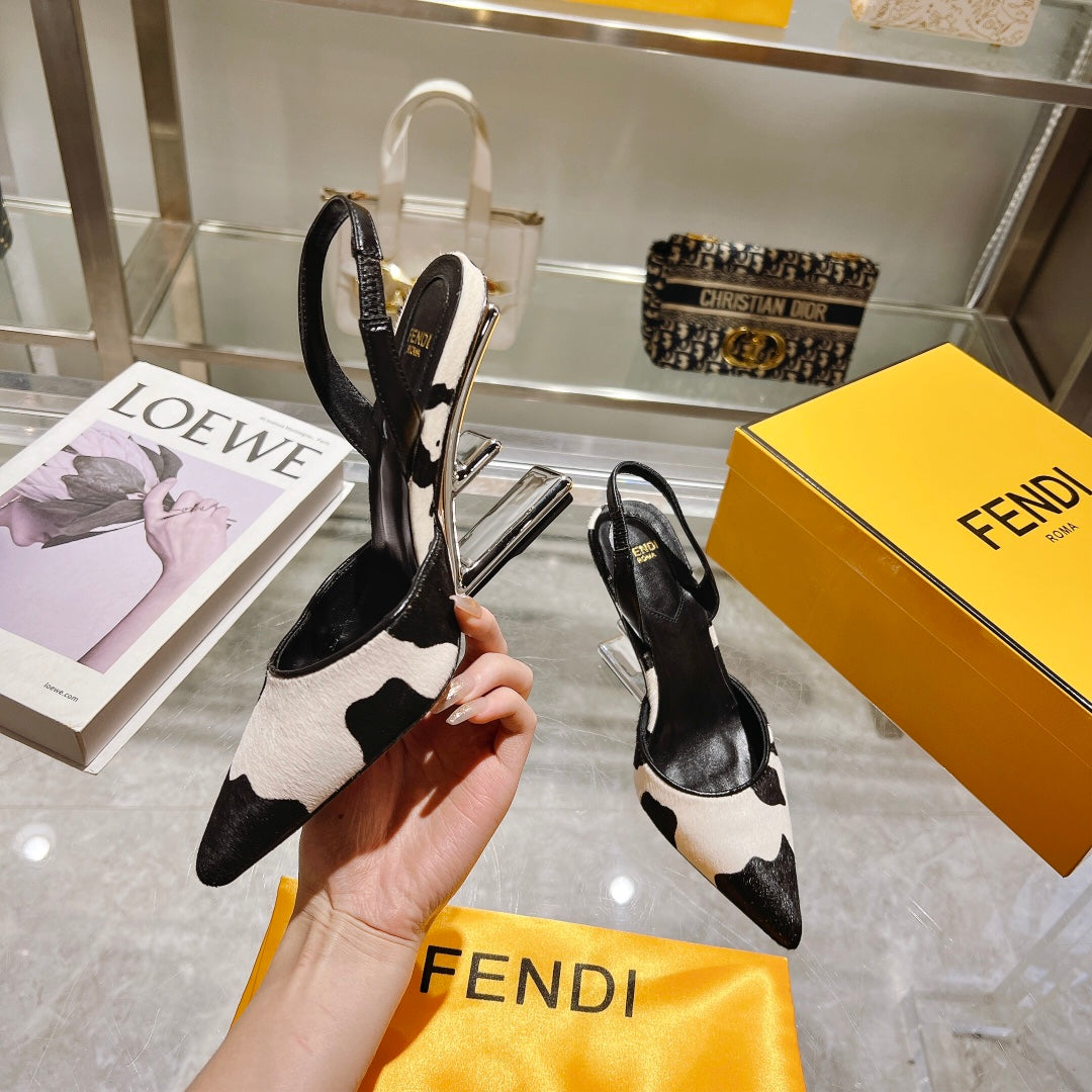 Fendi Women Slingback High Heeled Shoes