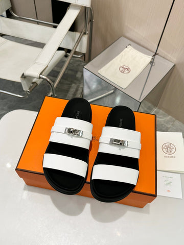 Hermes Full Leather Slippers