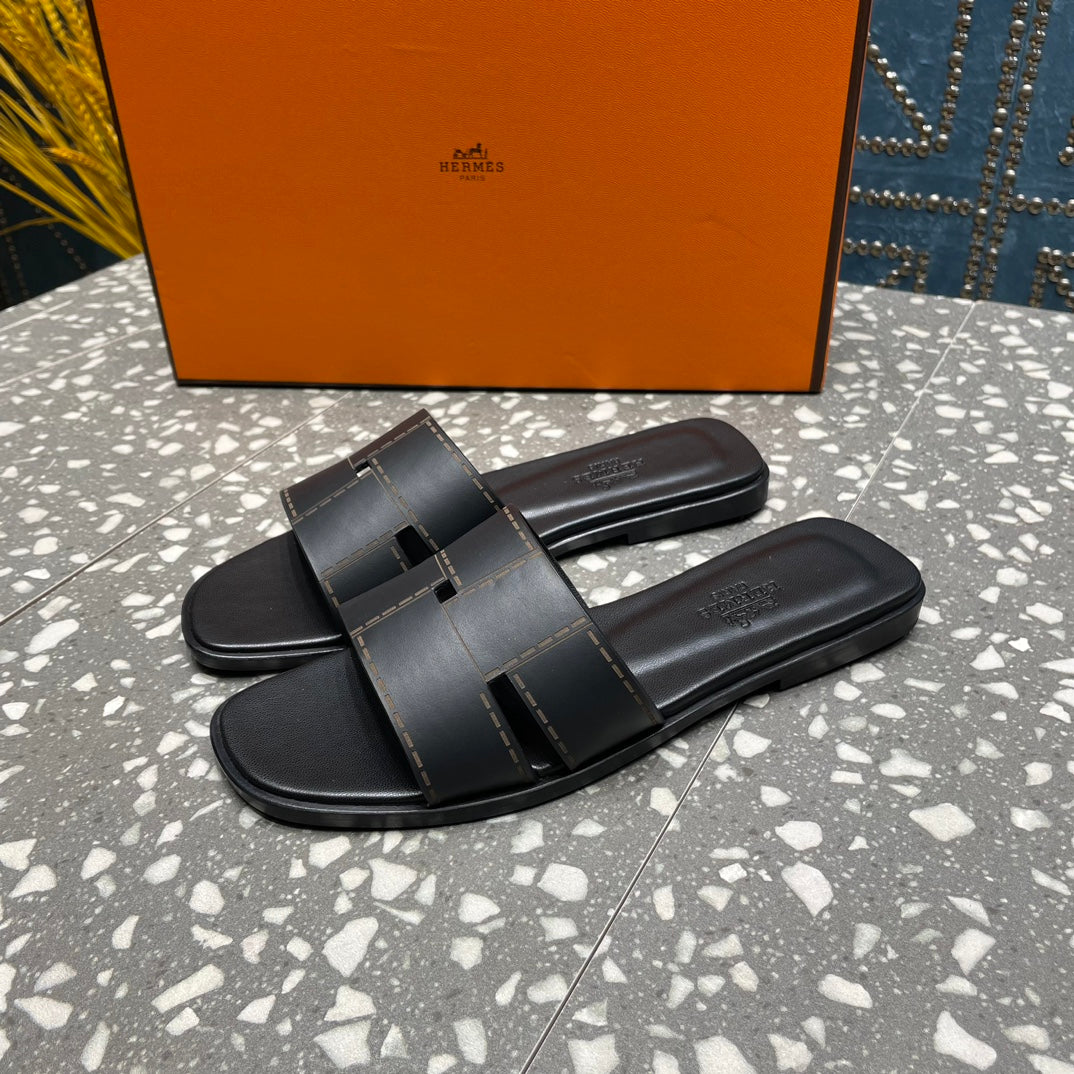 Hermes Leather Classic Slippers